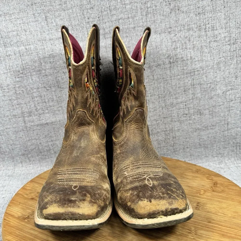 Ariat Quickdraw Western Boots Youth Boys Size 5 Cowboy Leather